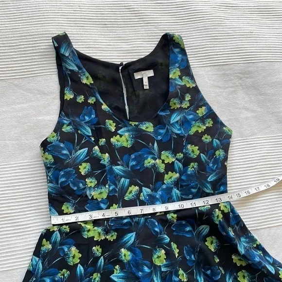 JOIE Mare Blue Floral Linen and Silk Dress Size Medium - Picture 7 of 8